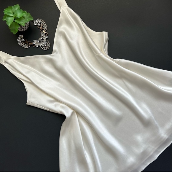 Lafayette 148 White Silk Bias Cut Eva Tank Top Shell Sleeveless Blouse Size 1X - Picture 3 of 10